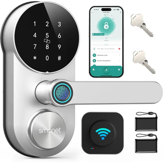 Kankeirr Smart WiFi Front Door Lock With Fingerprint Keypad Alexa